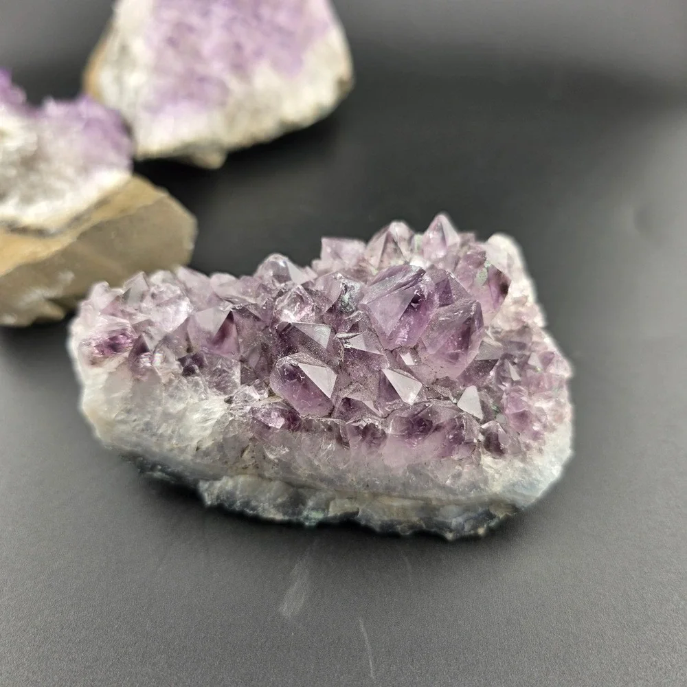 Natural Amethyst Crystal Cluster Lot 3 Piece Raw Purple Druzy Geode‎ Specimens